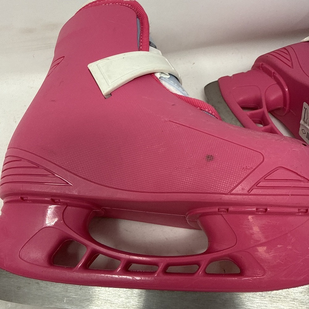 Bauer Lil Angel Pink Blue Youth Girls Ice Skates Size Y 8/9 Adjustable Buckle - Picture 5 of 9